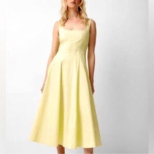 NWT STAUD Wells Midi Dress in Sunray